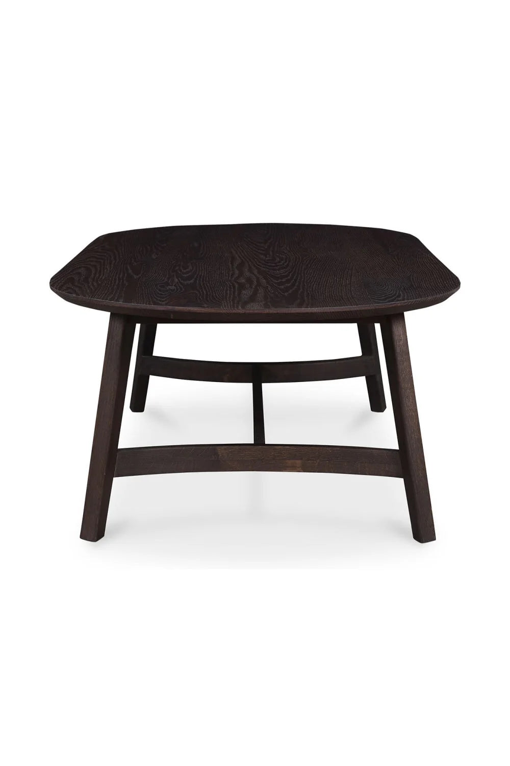 Luxury Brown Oak Oval Coffee Table Modern Italian Style for Villa