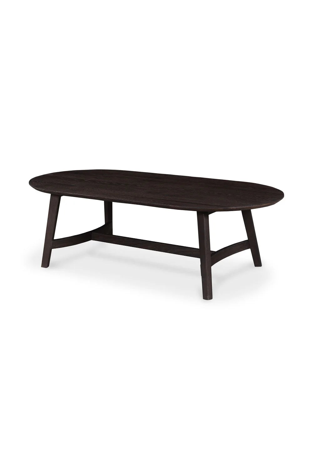 Luxury Brown Oak Oval Coffee Table Modern Italian Style for Villa