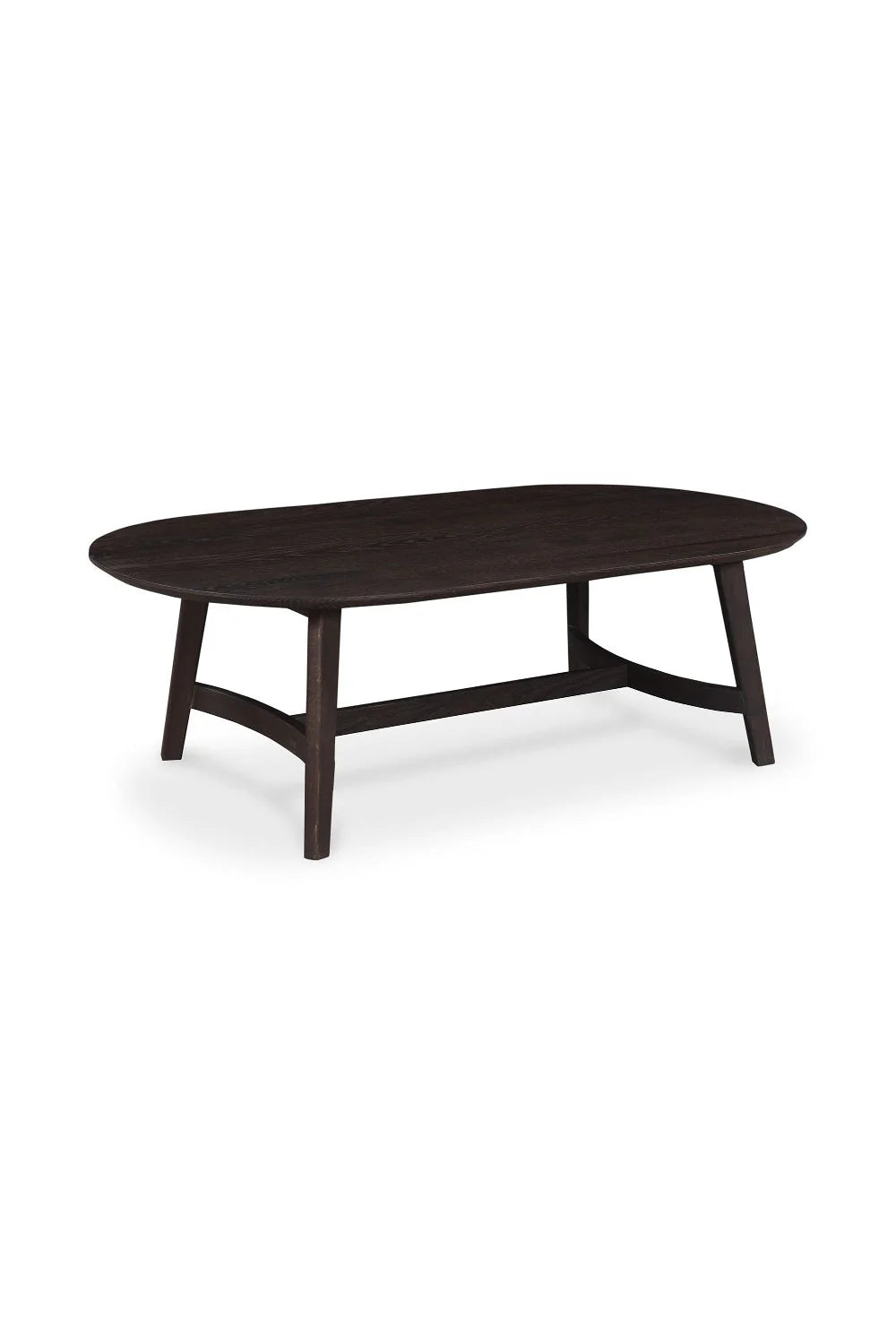 Luxury Brown Oak Oval Coffee Table Modern Italian Style for Villa