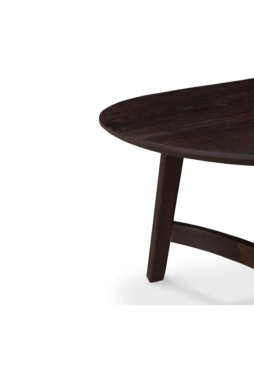 Luxury Brown Oak Oval Coffee Table Modern Italian Style for Villa