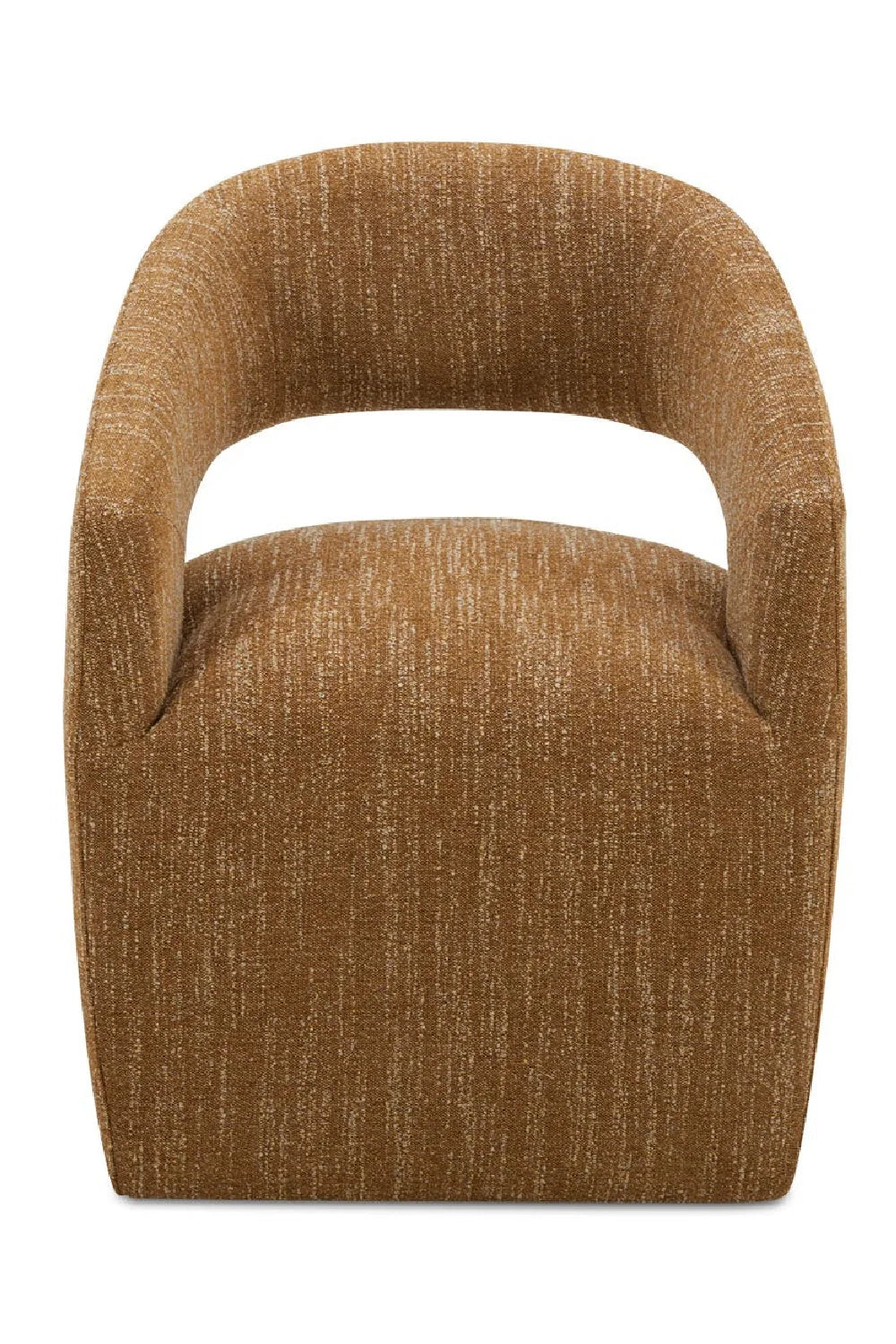 Luxury Brown Open Back Wheeled Modern Dining Armchair European Style for Villa
