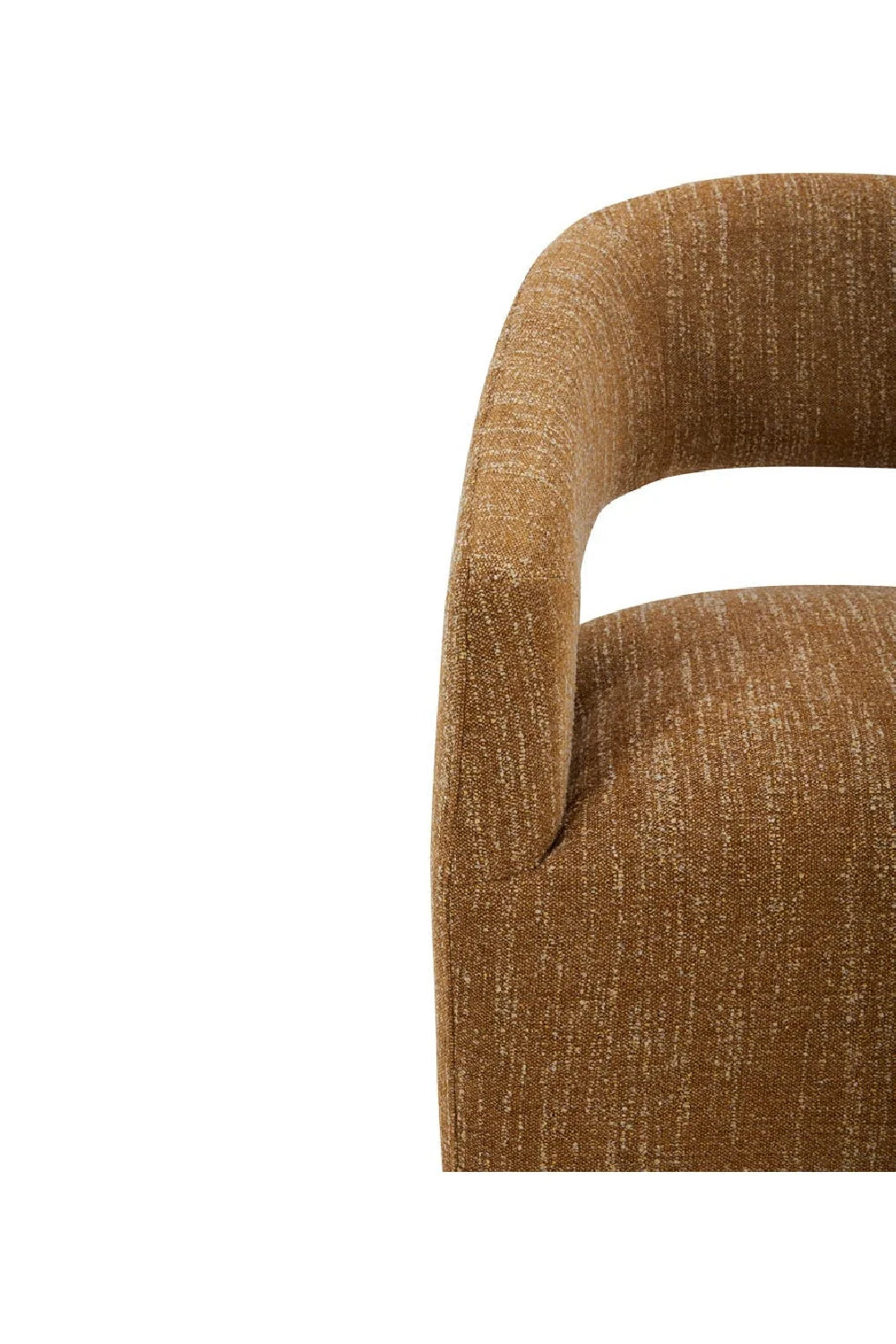 Luxury Brown Open Back Wheeled Modern Dining Armchair European Style for Villa