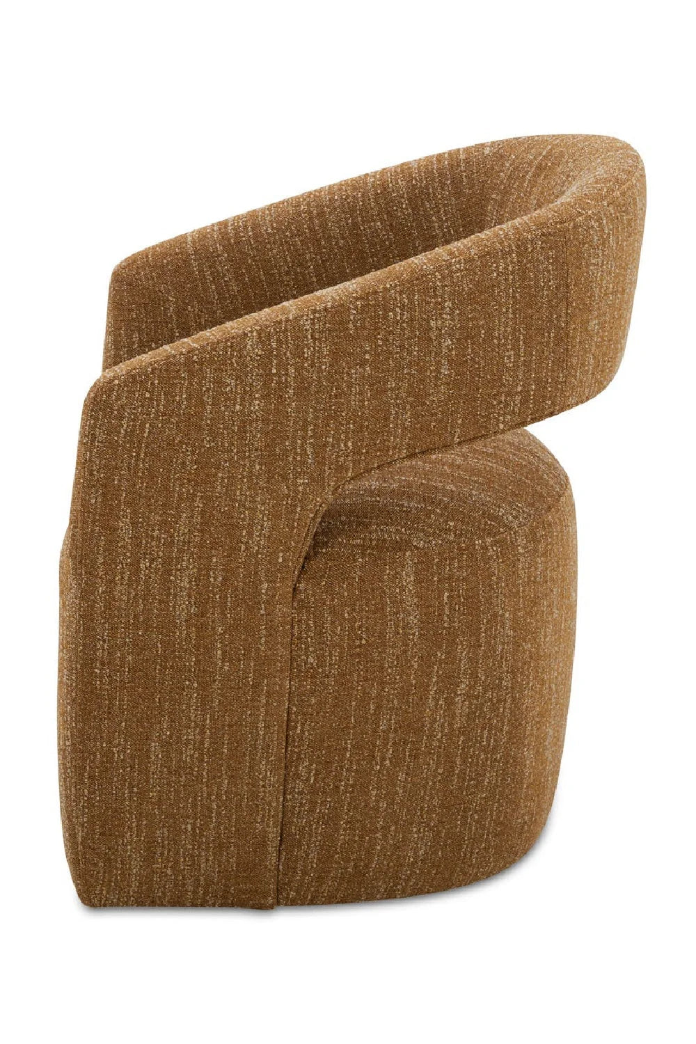 Luxury Brown Open Back Wheeled Modern Dining Armchair European Style for Villa