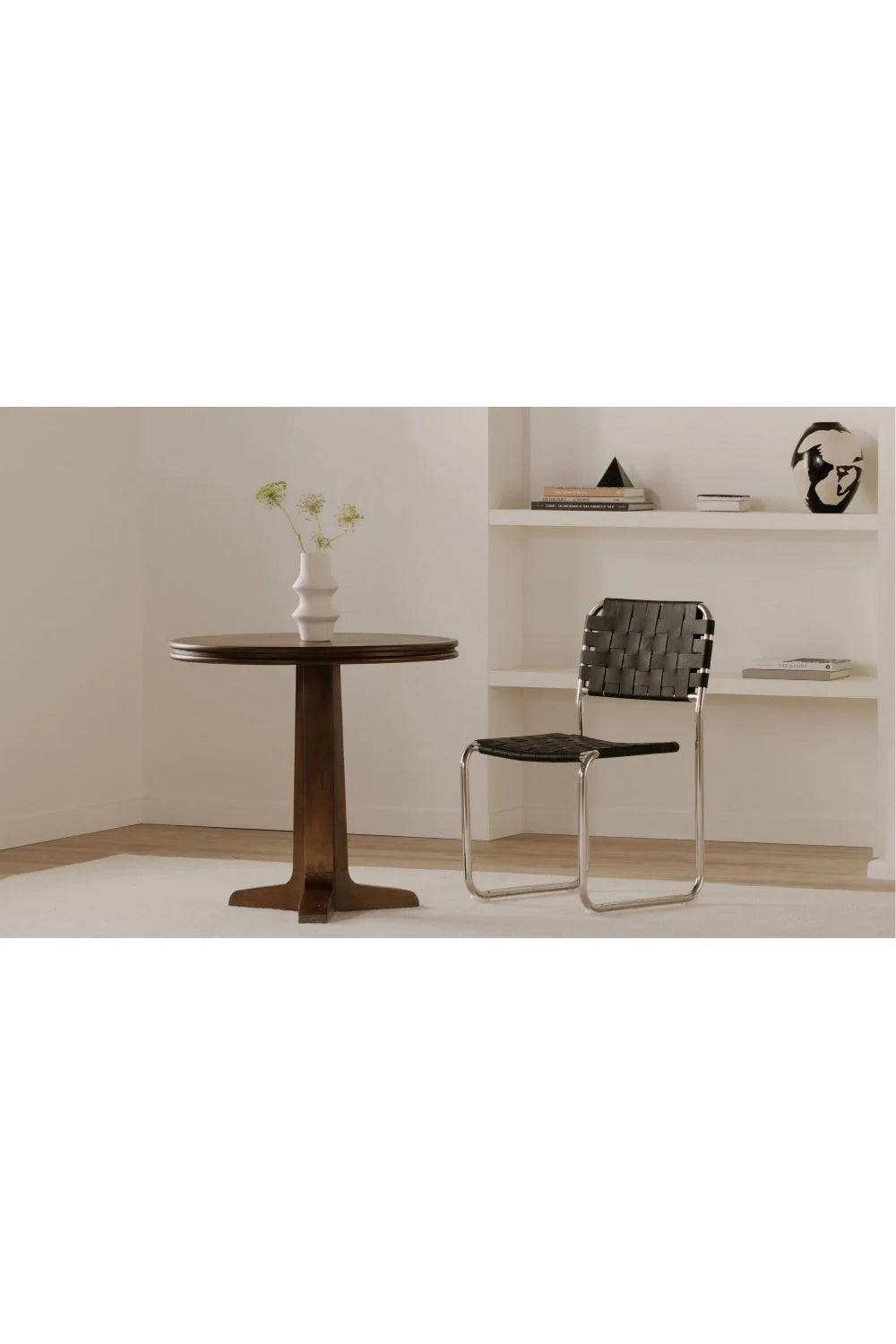 Luxury Brown Pine Pedestal Coffee Table Modern Italian Style for Villa