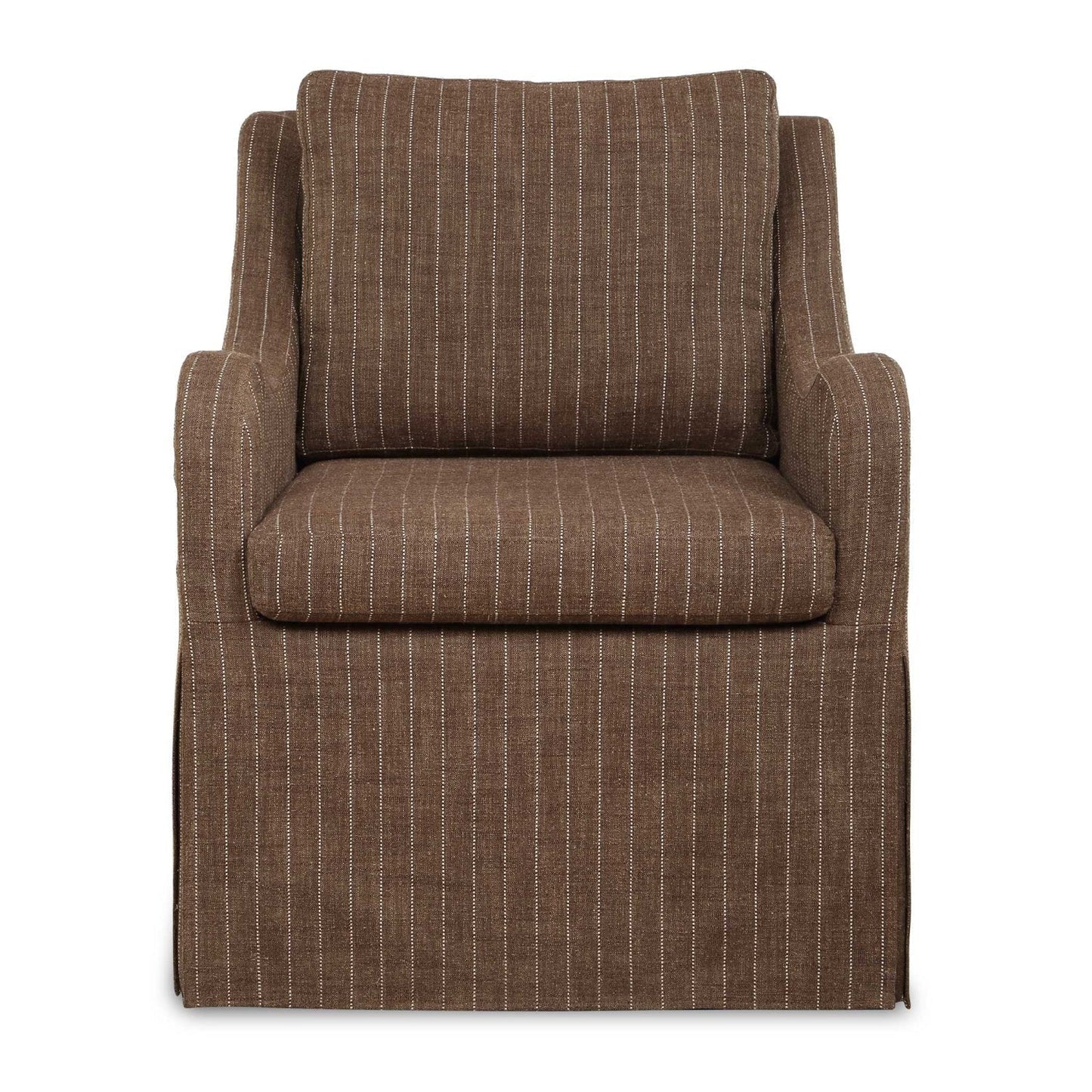 Luxury Brown Pinstripes Swivel Lounge Chair Modern Italian Style for Villa
