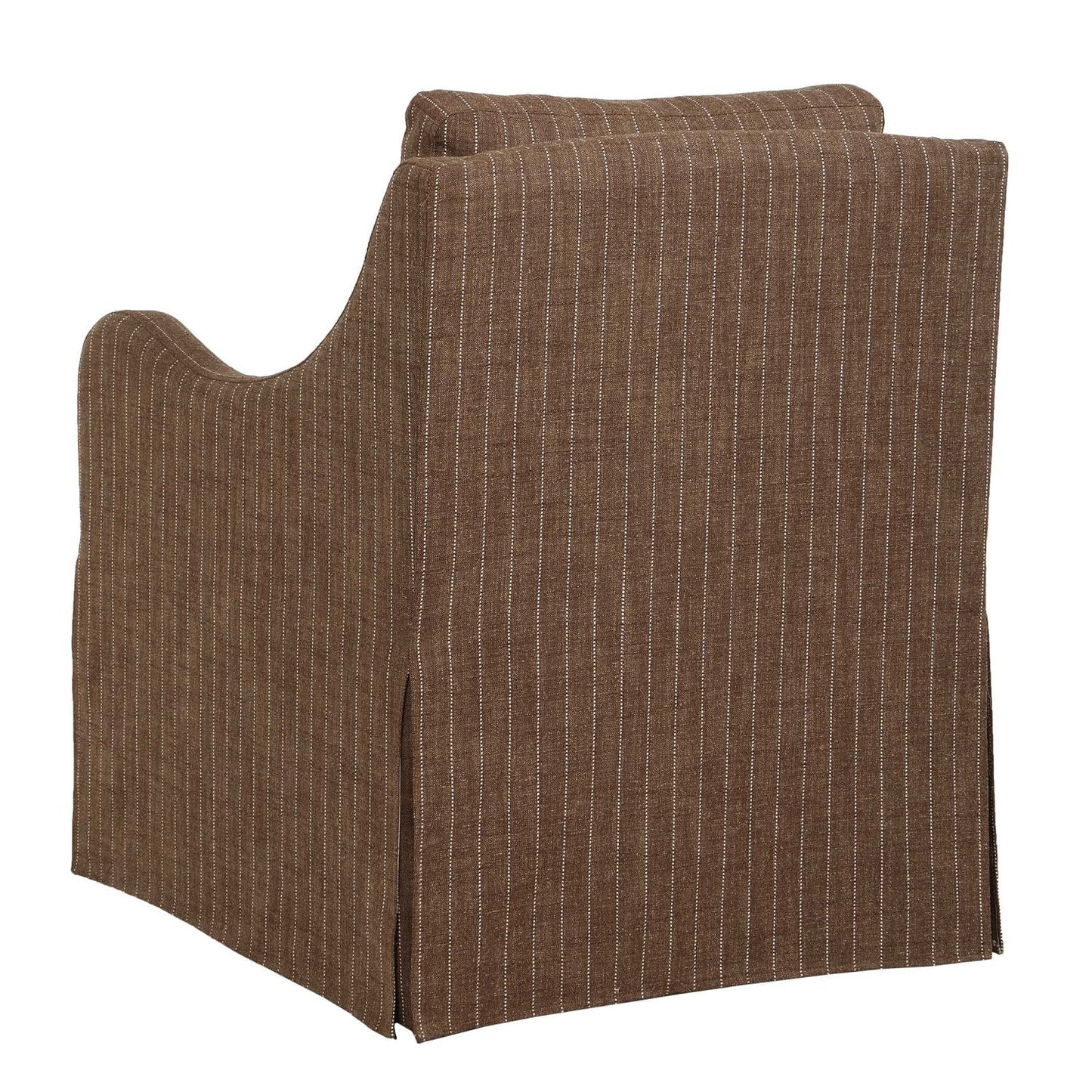 Luxury Brown Pinstripes Swivel Lounge Chair Modern Italian Style for Villa