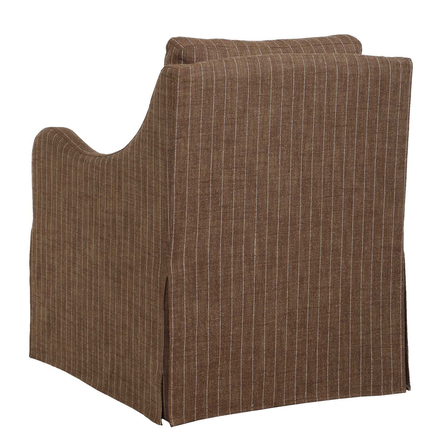 Luxury Brown Pinstripes Swivel Lounge Chair Modern Italian Style for Villa