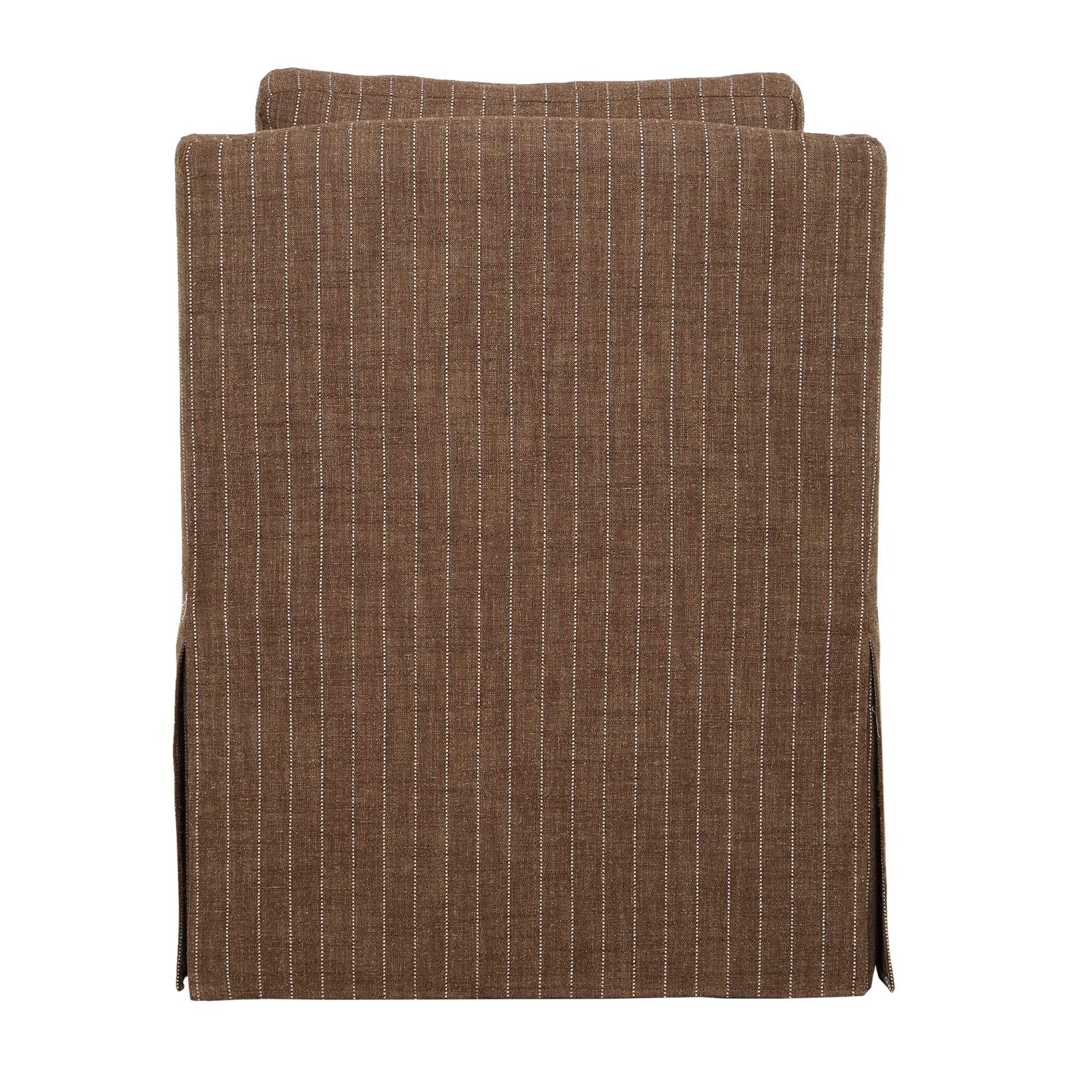 Luxury Brown Pinstripes Swivel Lounge Chair Modern Italian Style for Villa