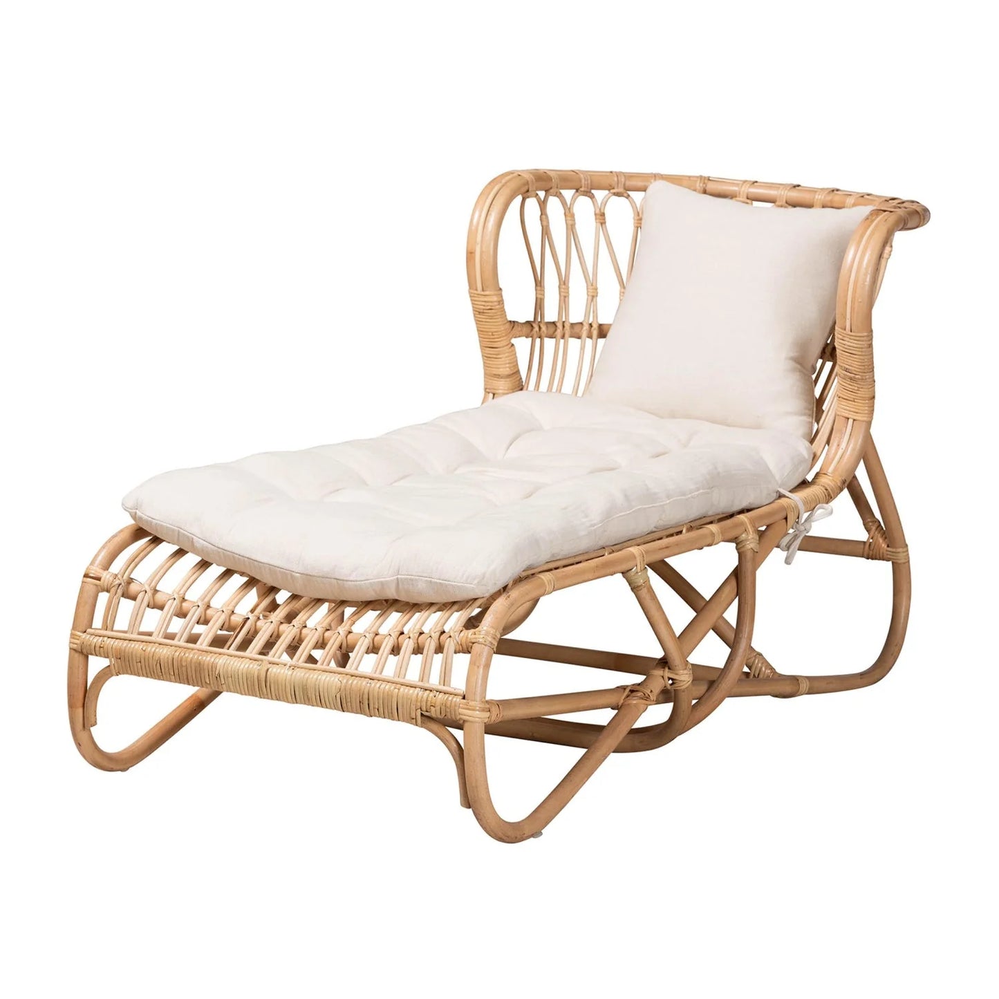 Luxury Brown Rattan Chaise Lounge Modern Italian Style for Villa