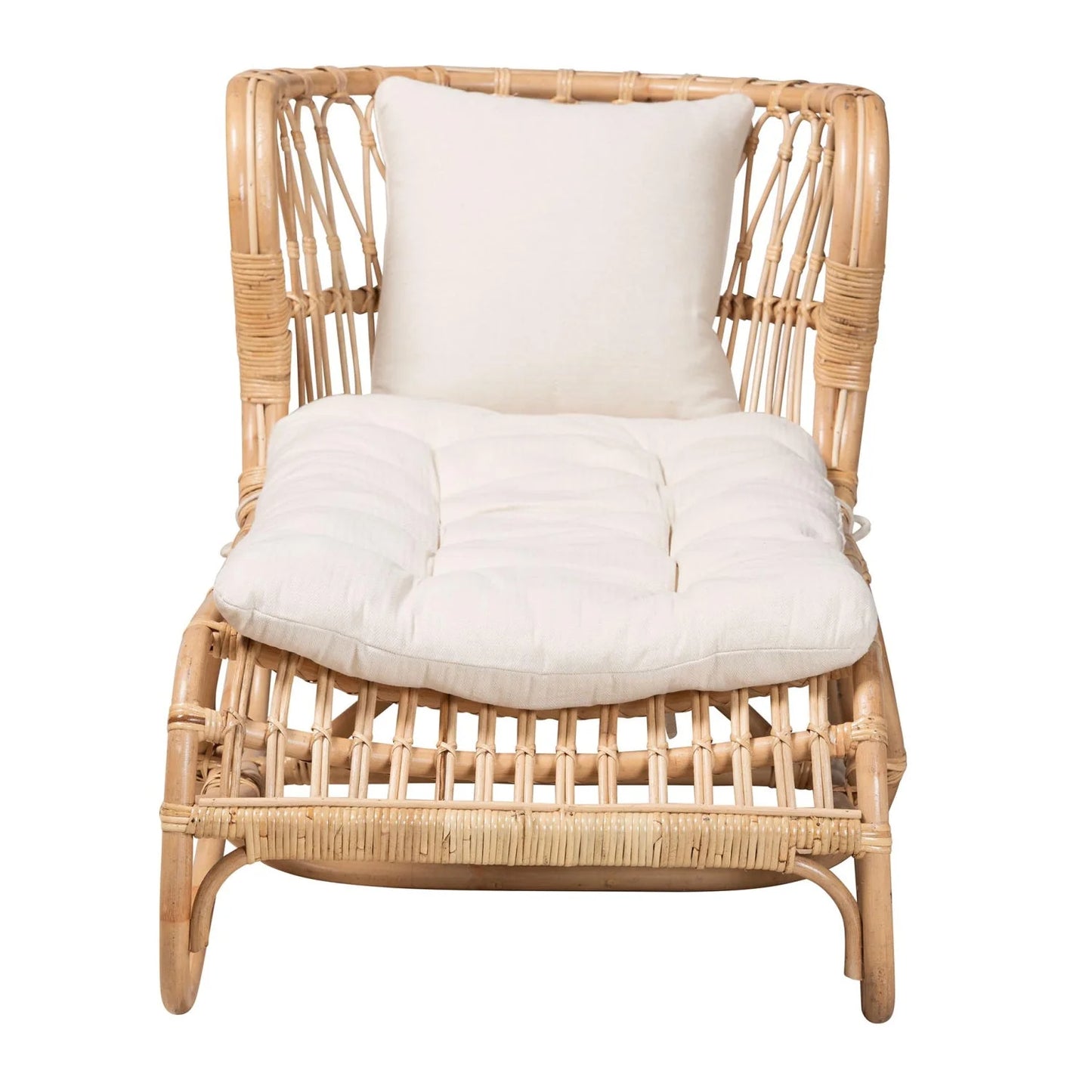 Luxury Brown Rattan Chaise Lounge Modern Italian Style for Villa