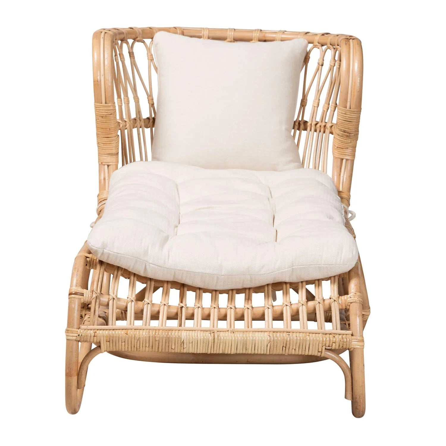 Luxury Brown Rattan Chaise Lounge Modern Italian Style for Villa