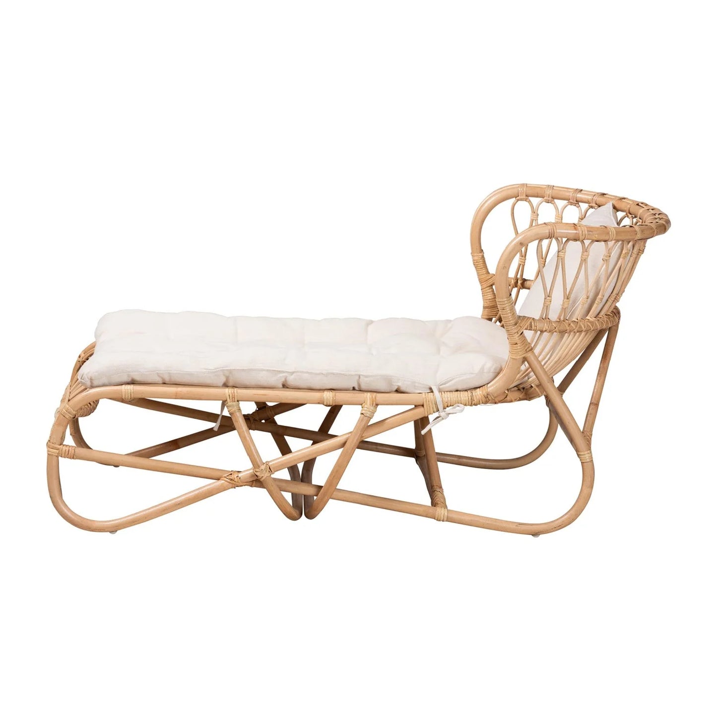 Luxury Brown Rattan Chaise Lounge Modern Italian Style for Villa