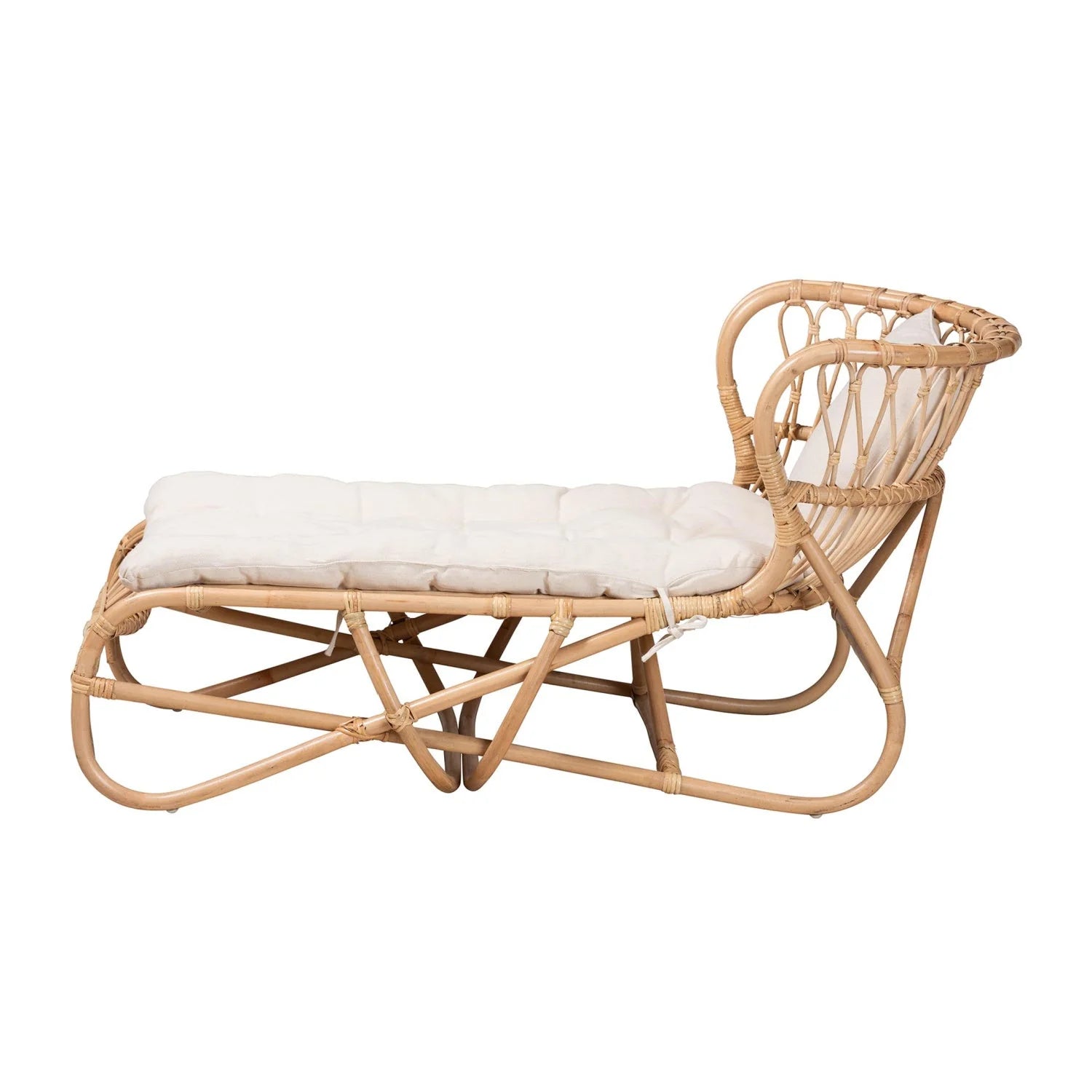 Luxury Brown Rattan Chaise Lounge Modern Italian Style for Villa