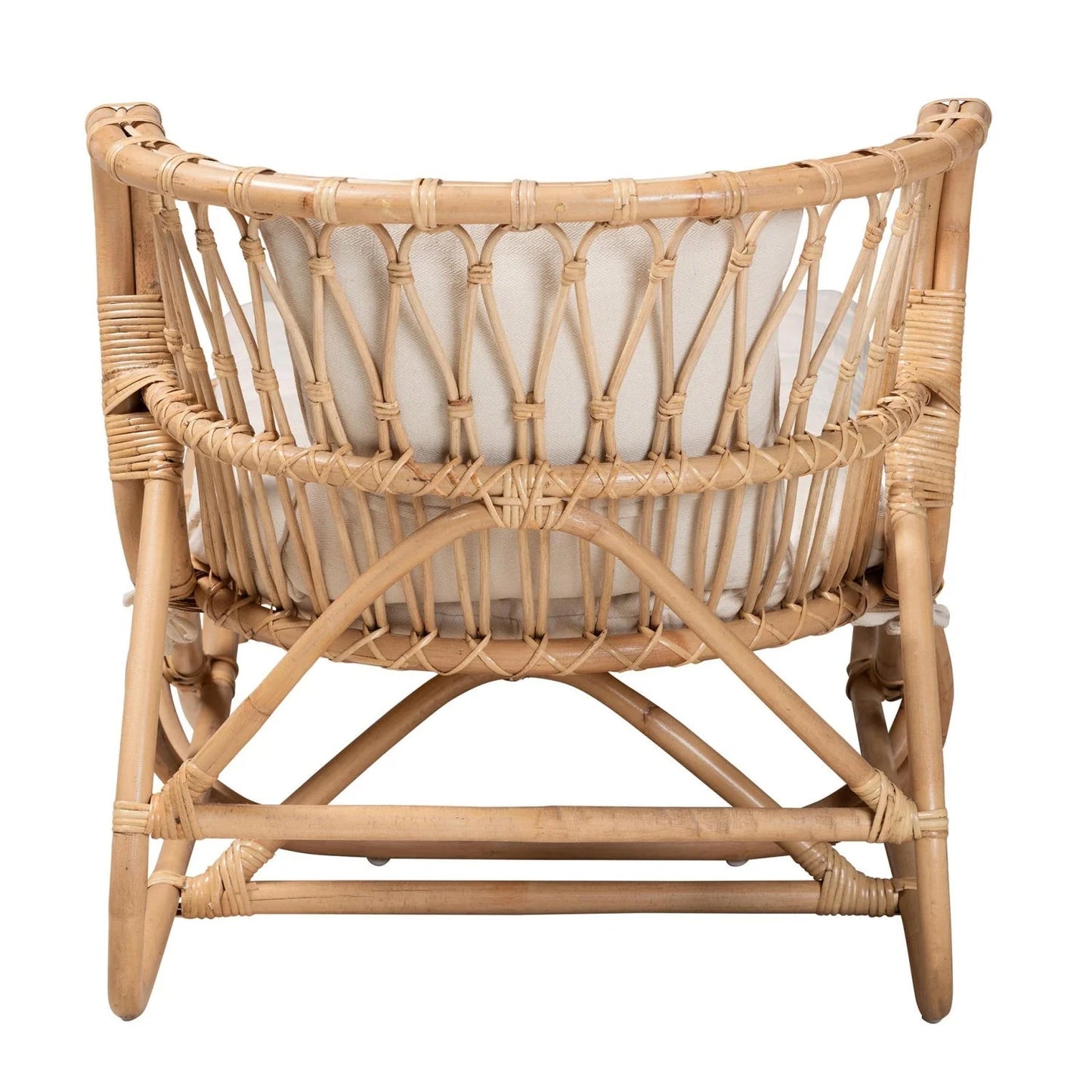 Luxury Brown Rattan Chaise Lounge Modern Italian Style for Villa