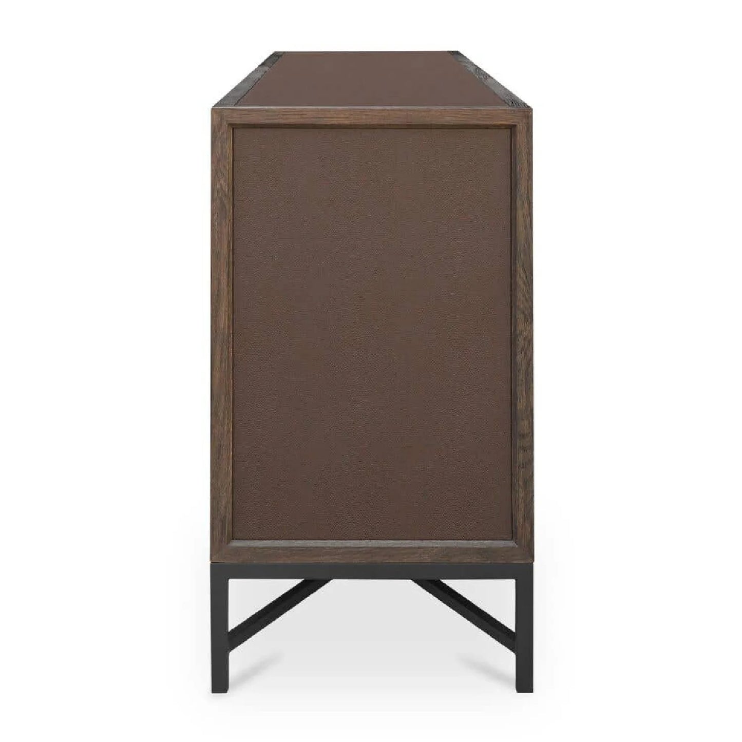 Luxury Brown Shagreen 4-Door Sideboard European Style for Villa