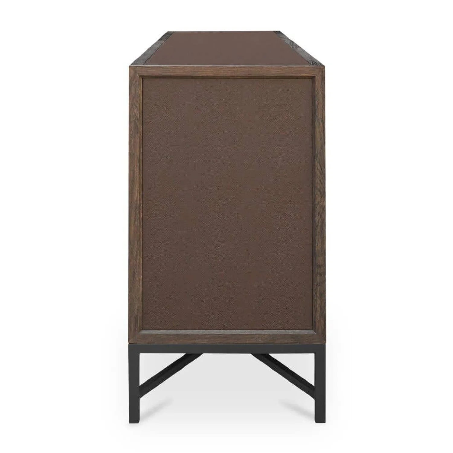 Luxury Brown Shagreen 4-Door Sideboard European Style for Villa