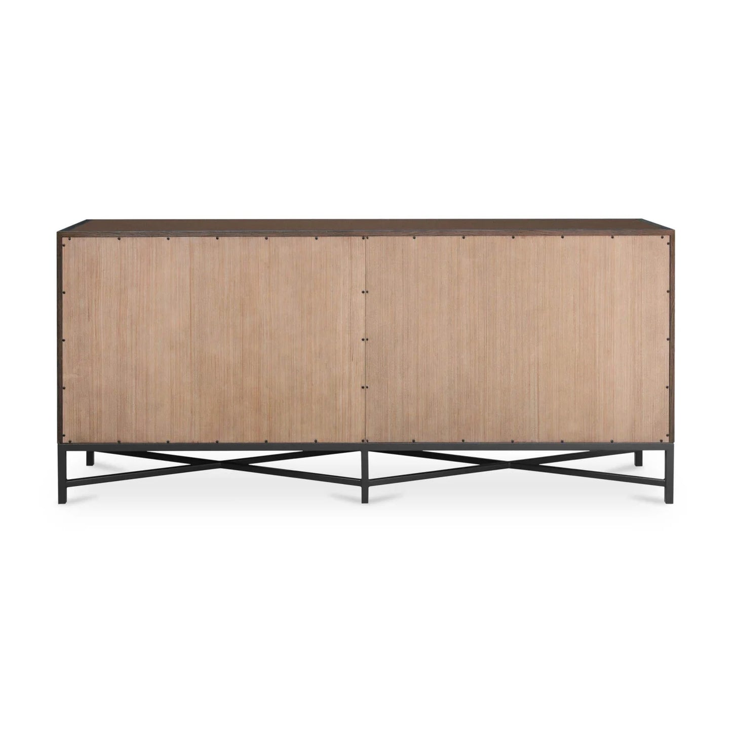 Luxury Brown Shagreen 4-Door Sideboard European Style for Villa
