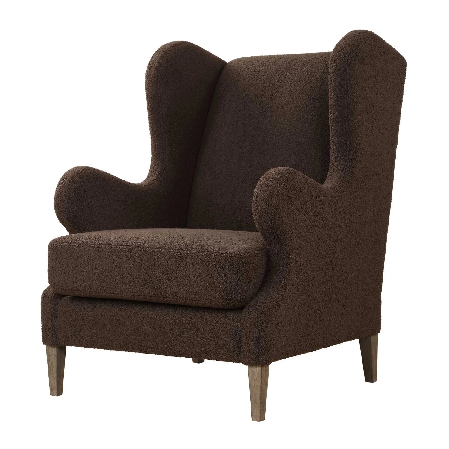 Luxury Brown Shearling Accent Chair European Style for Villa