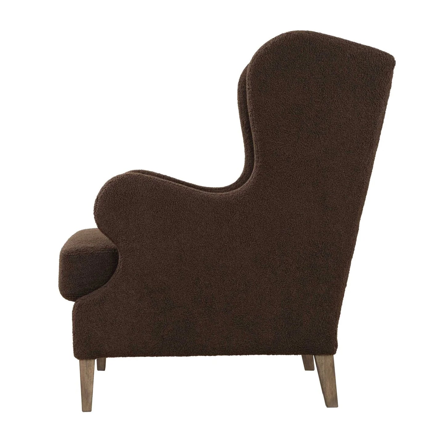 Luxury Brown Shearling Accent Chair European Style for Villa