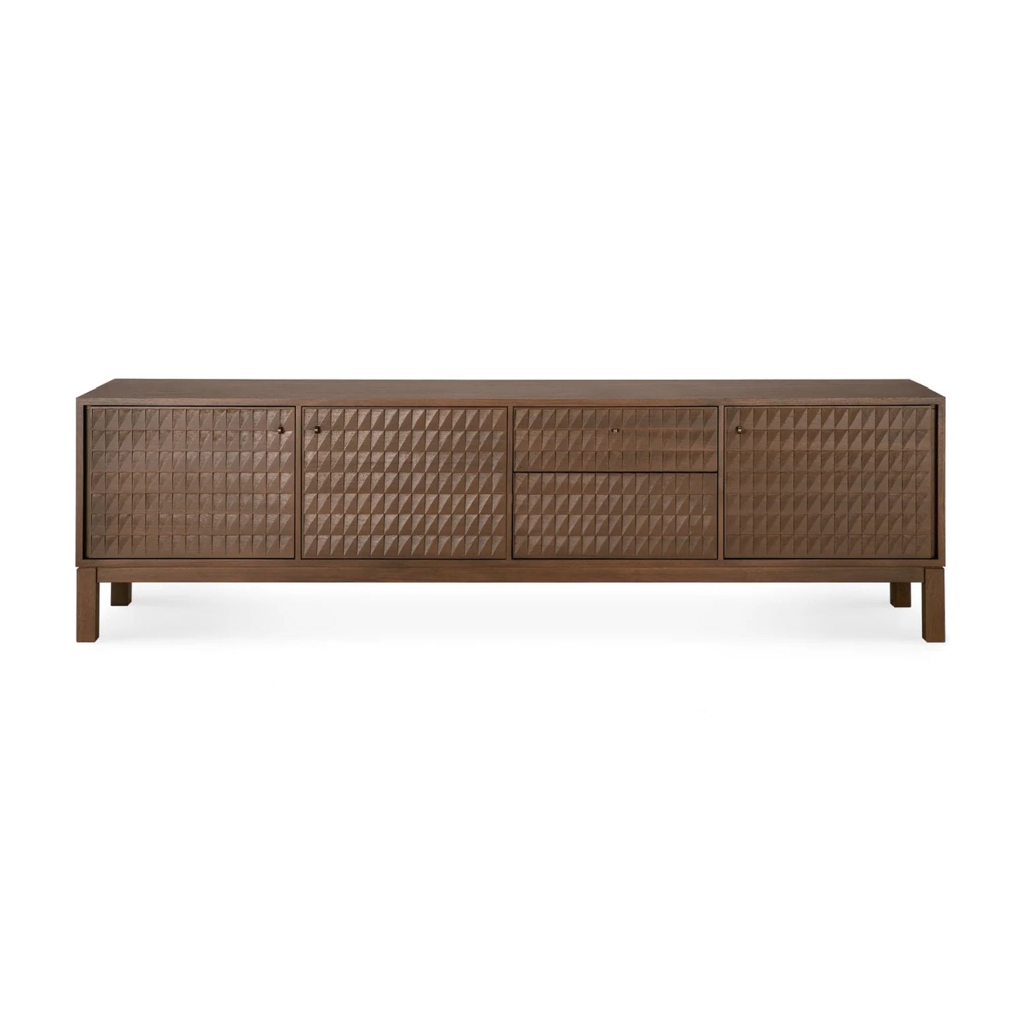 Luxury Brown Teak TV Cabinet Modern Italian Style for Villa