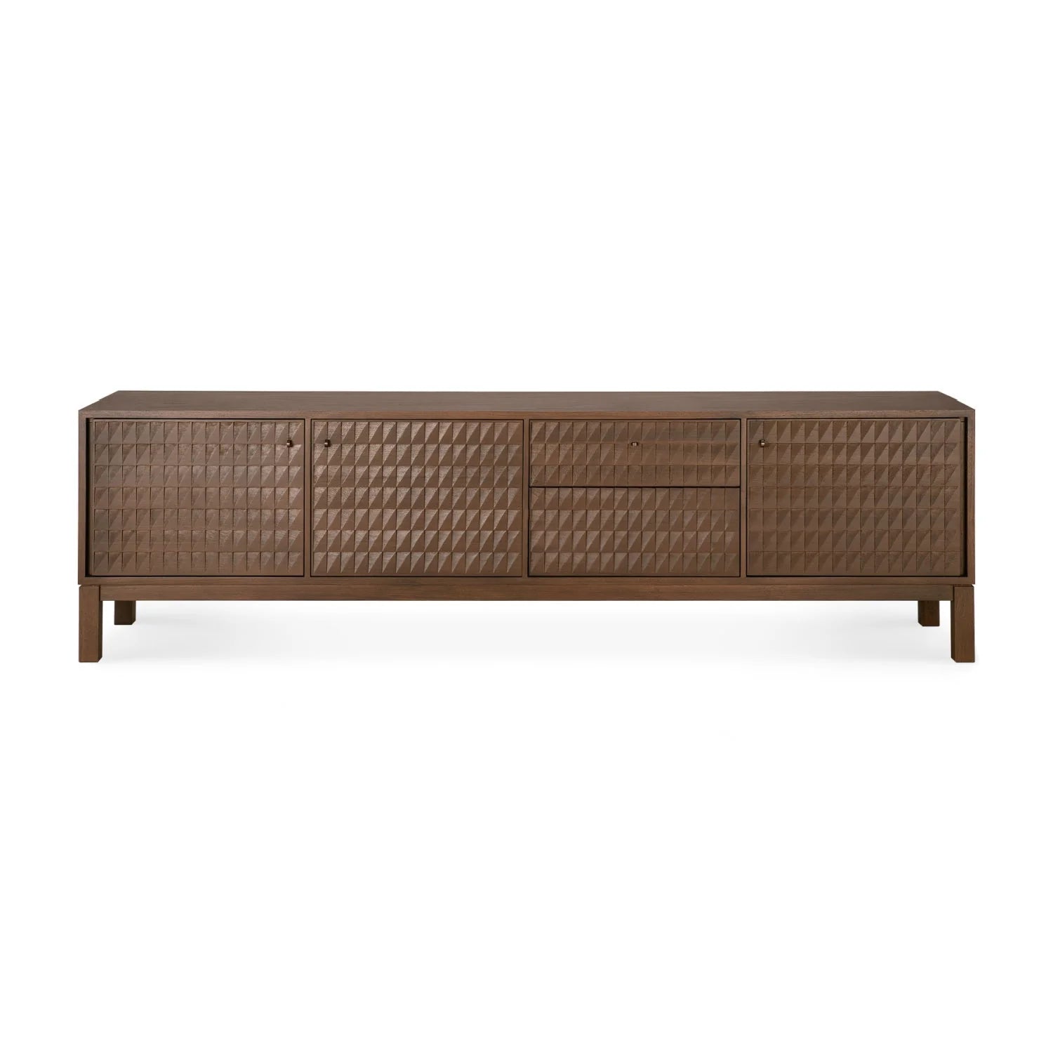Luxury Brown Teak TV Cabinet Modern Italian Style for Villa