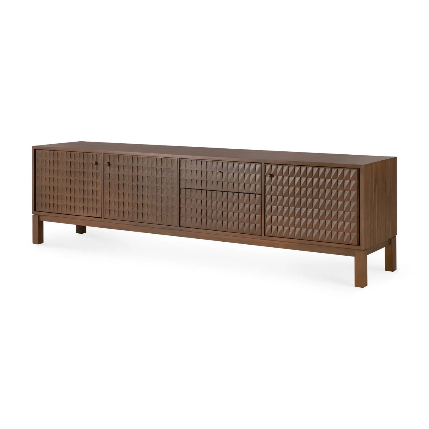 Luxury Brown Teak TV Cabinet Modern Italian Style for Villa