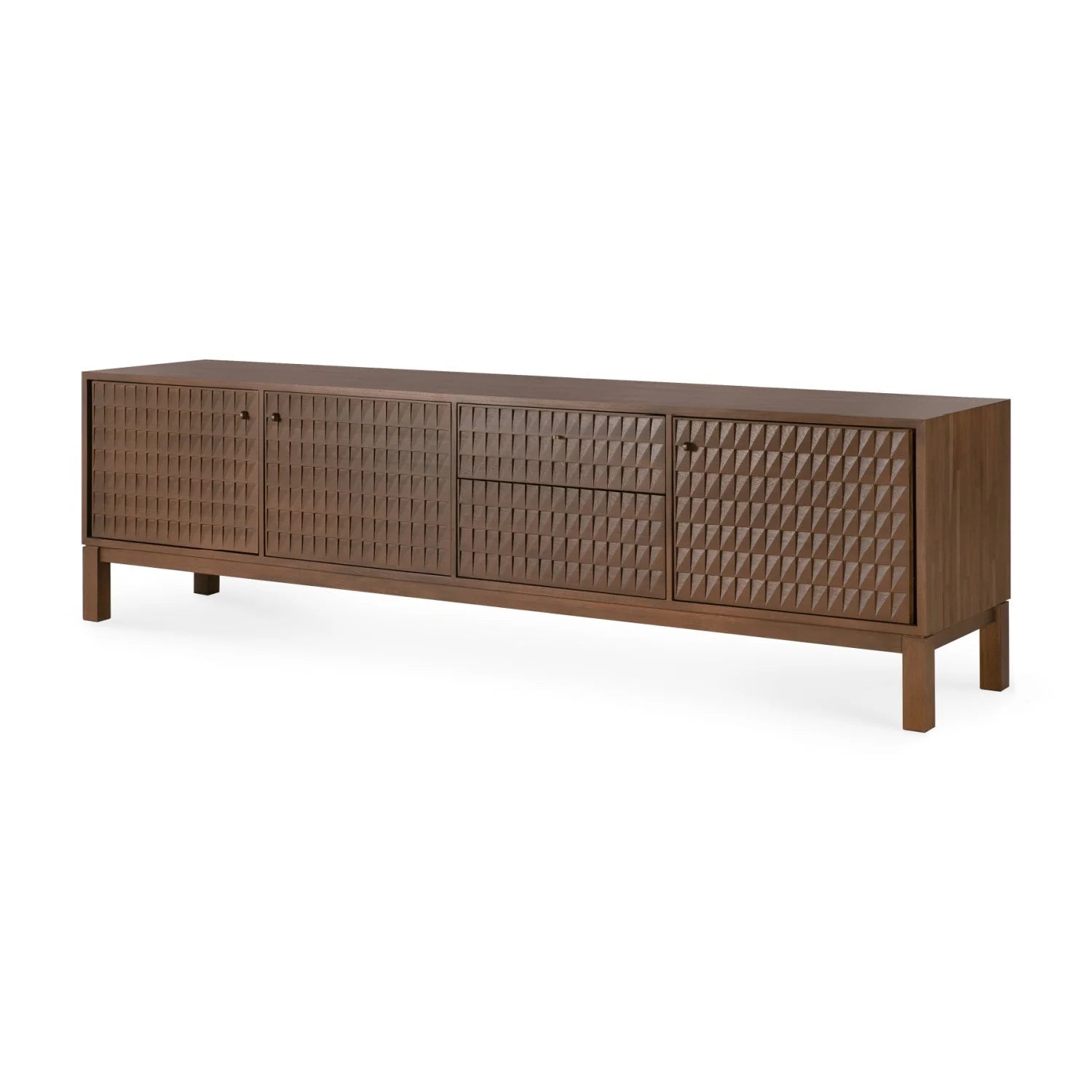 Luxury Brown Teak TV Cabinet Modern Italian Style for Villa