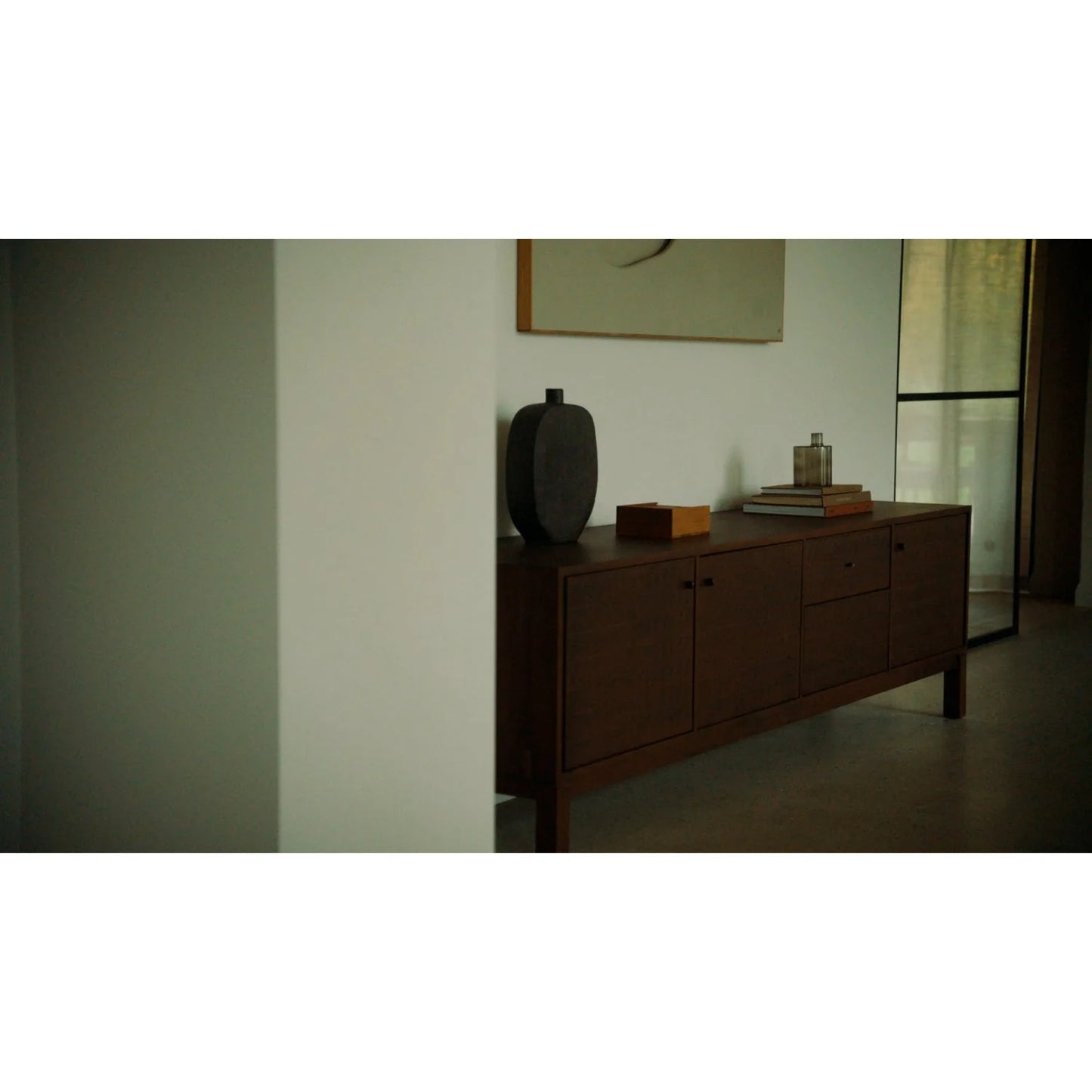 Luxury Brown Teak TV Cabinet Modern Italian Style for Villa
