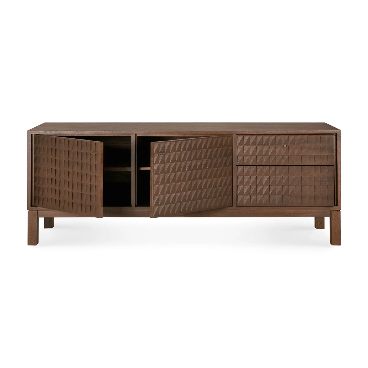 Luxury Brown Teak TV Cabinet Modern Italian Style for Villa