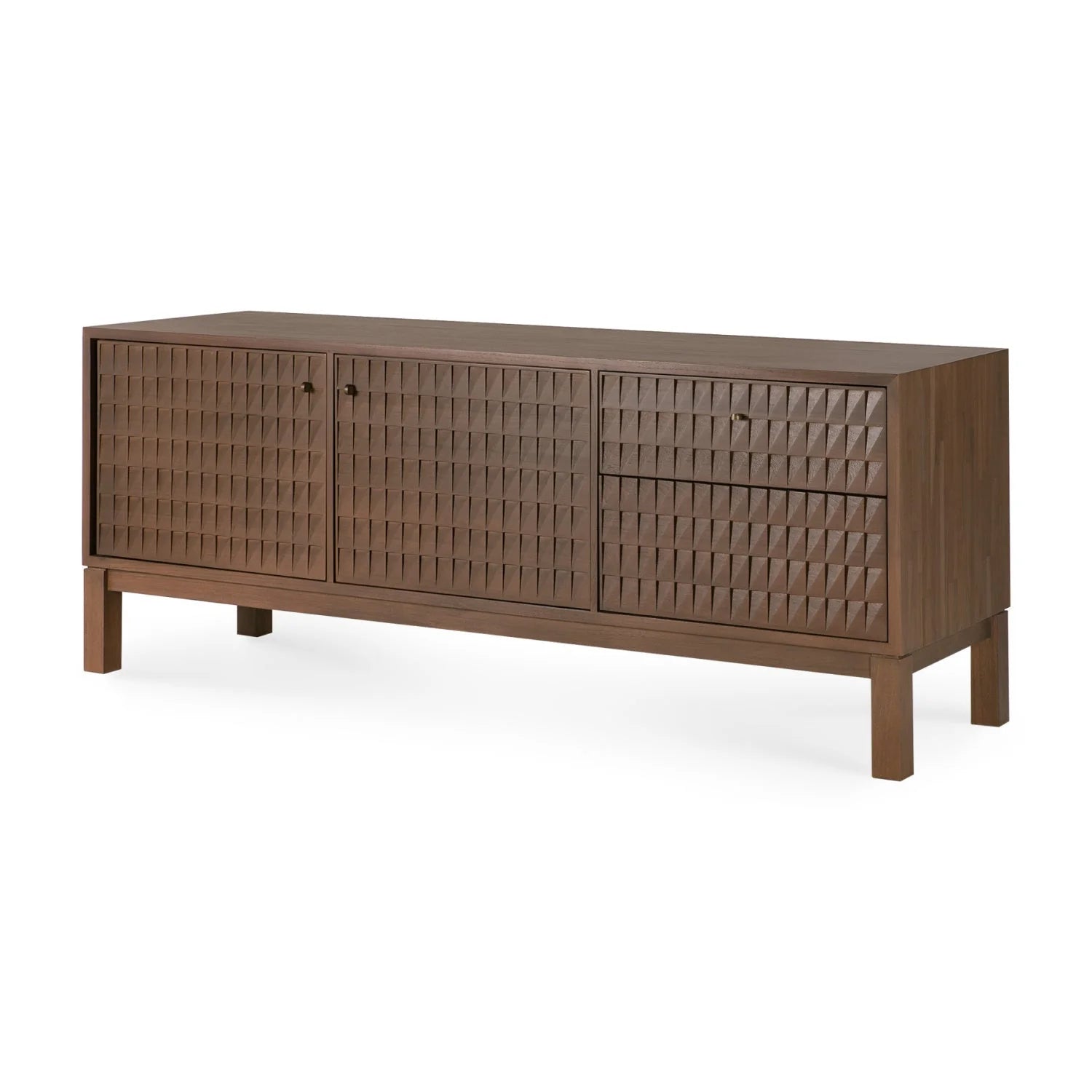 Luxury Brown Teak TV Cabinet Modern Italian Style for Villa