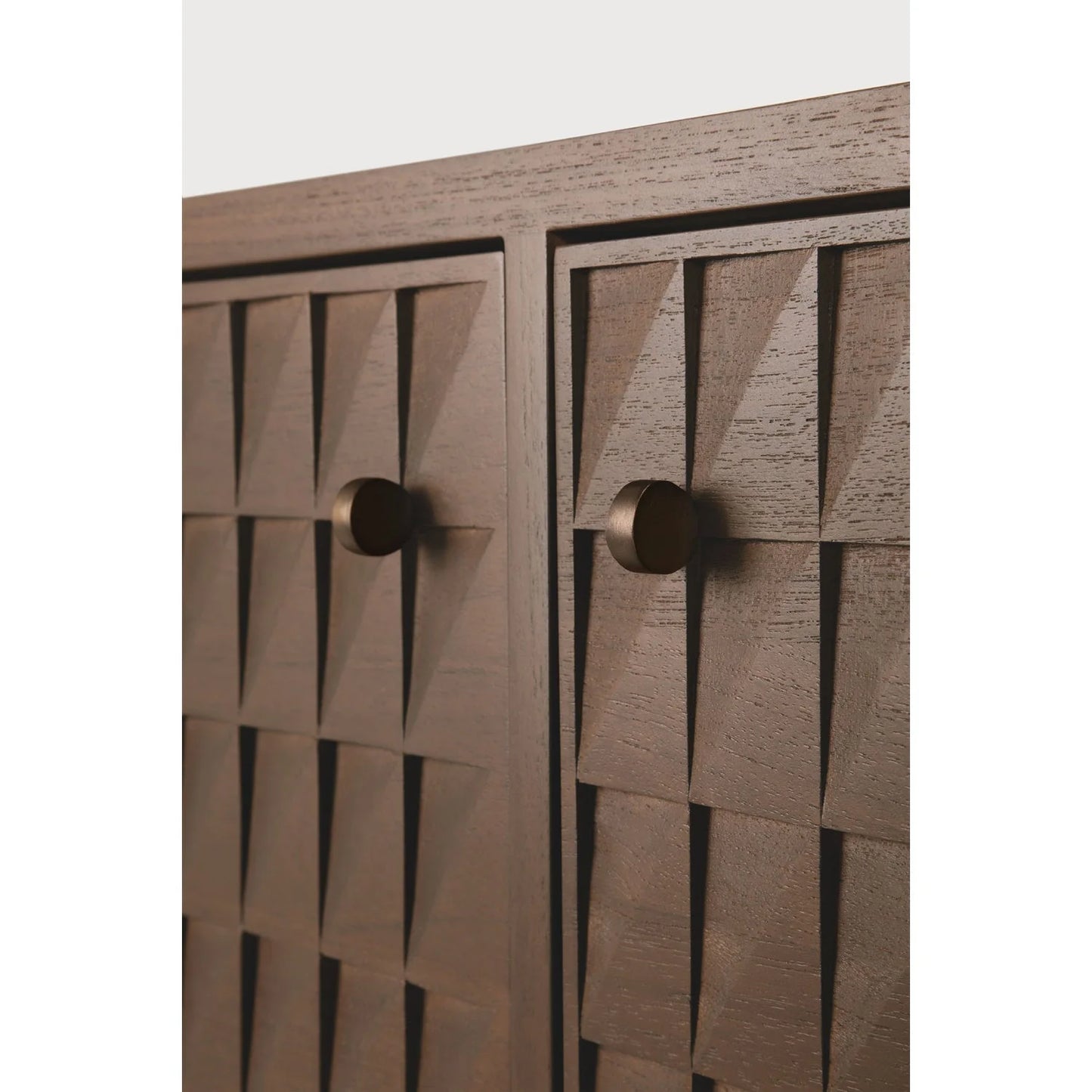 Luxury Brown Teak TV Cabinet Modern Italian Style for Villa