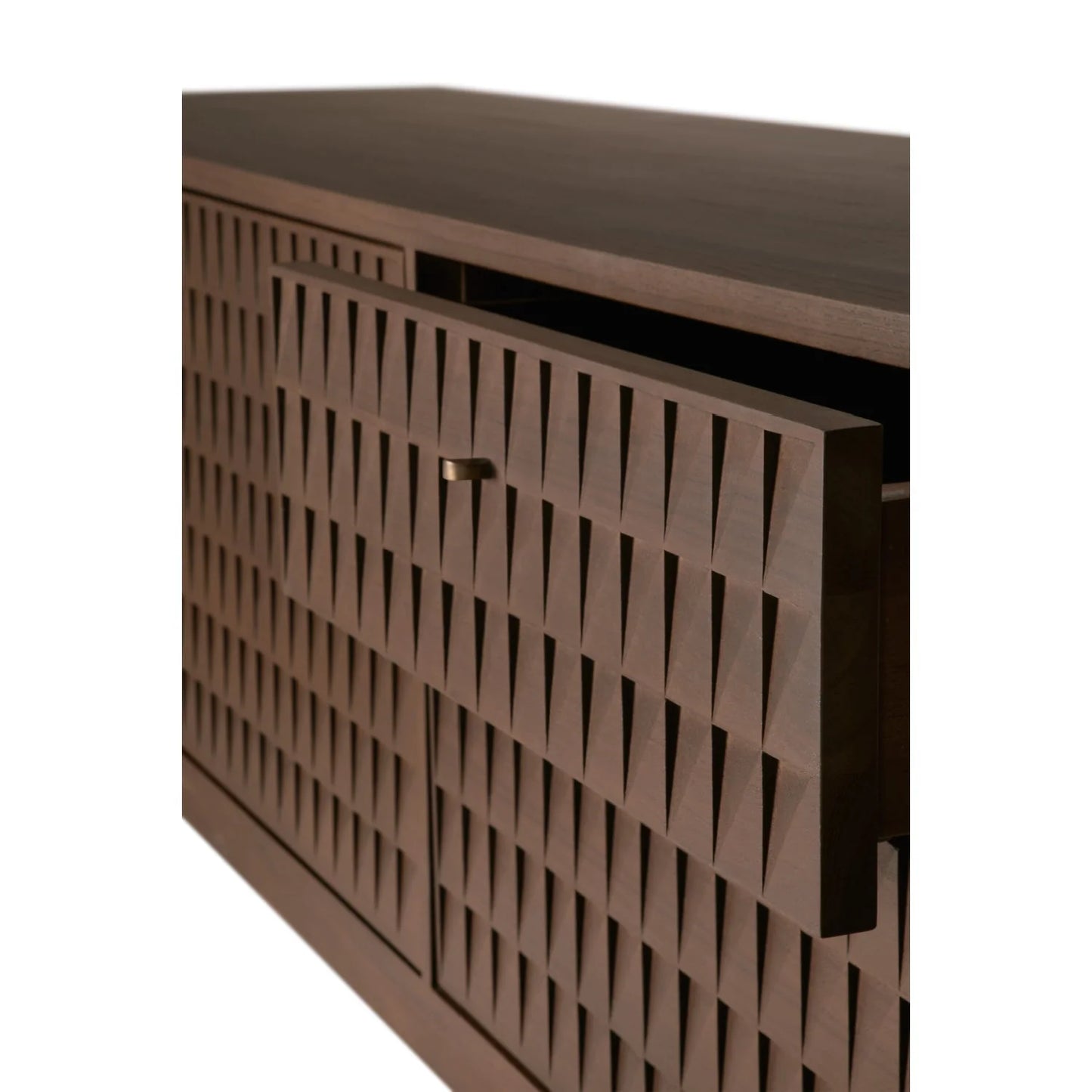 Luxury Brown Teak TV Cabinet Modern Italian Style for Villa