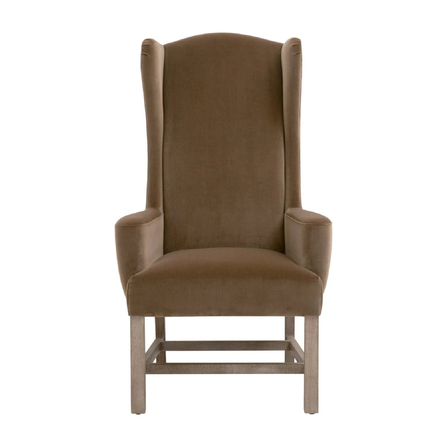 Luxury Brown Velvet High Back Accent Chair Modern Italian Style for Villa