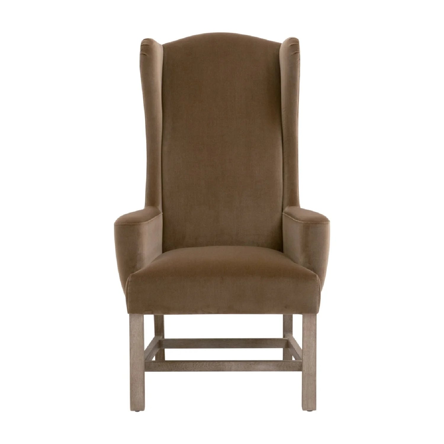 Luxury Brown Velvet High Back Accent Chair Modern Italian Style for Villa