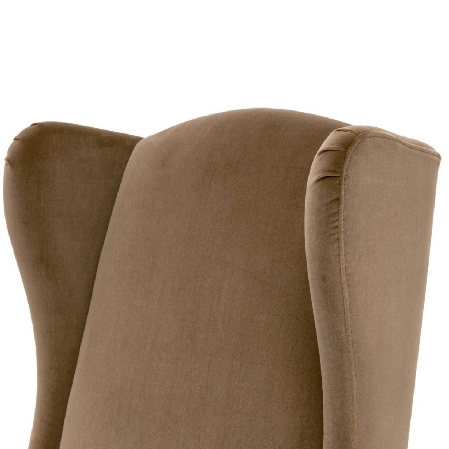 Luxury Brown Velvet High Back Accent Chair Modern Italian Style for Villa