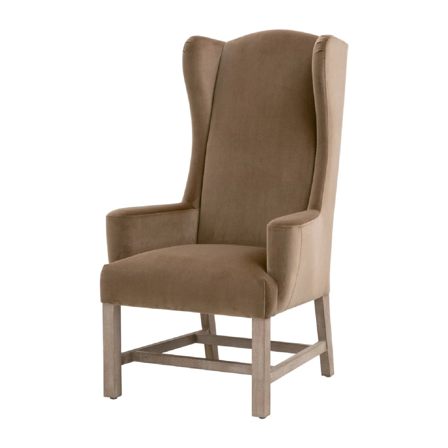 Luxury Brown Velvet High Back Accent Chair Modern Italian Style for Villa