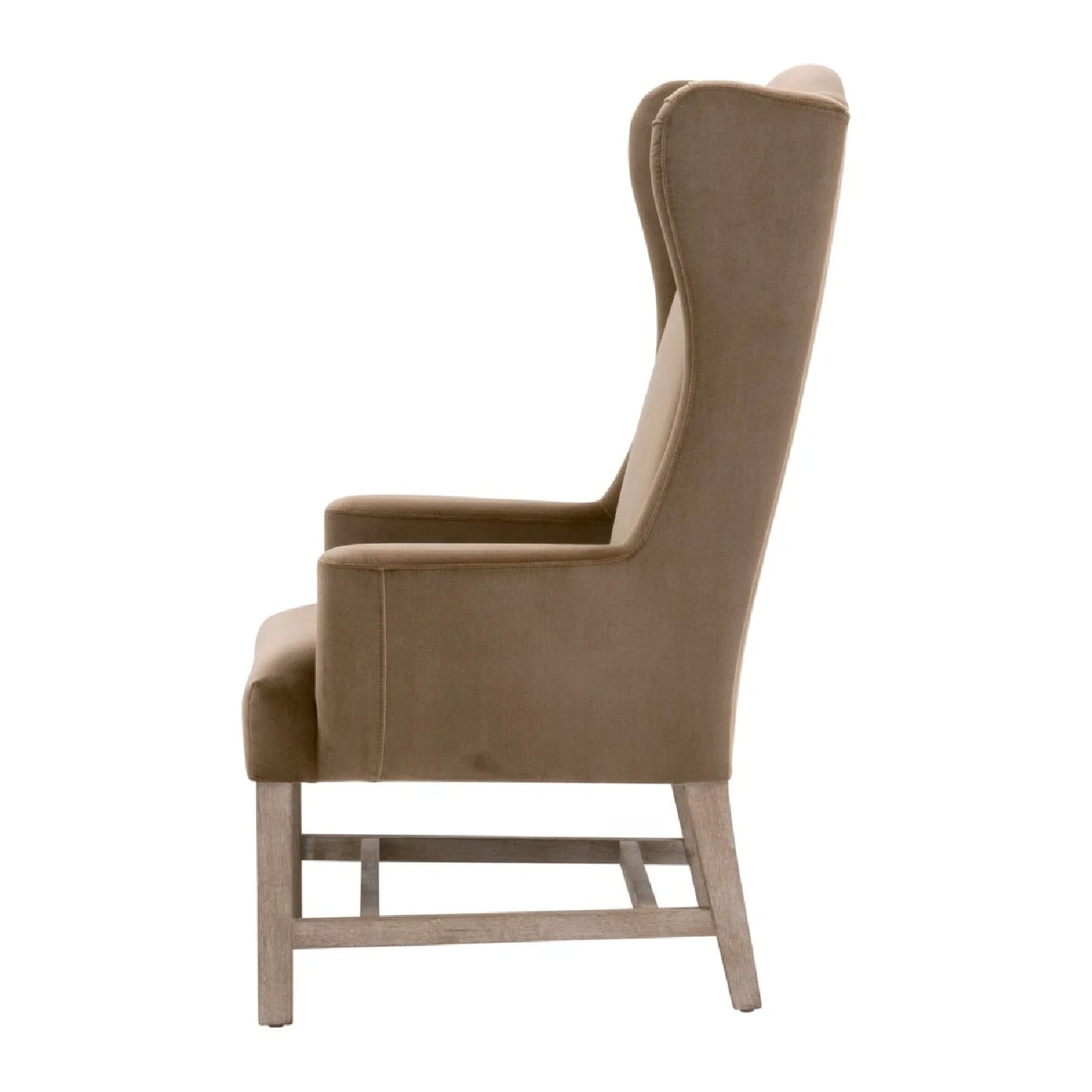 Luxury Brown Velvet High Back Accent Chair Modern Italian Style for Villa
