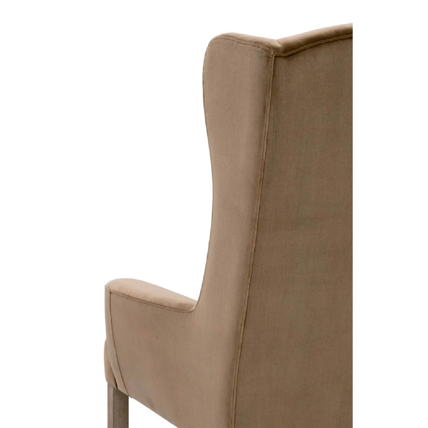 Luxury Brown Velvet High Back Accent Chair Modern Italian Style for Villa