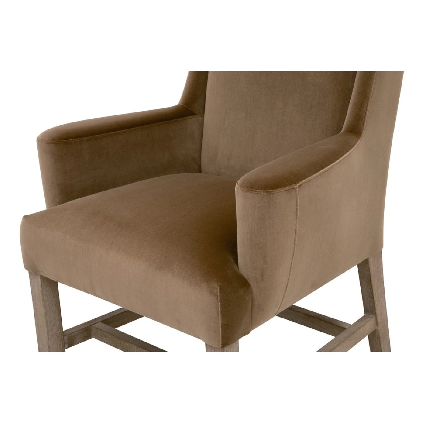 Luxury Brown Velvet High Back Accent Chair Modern Italian Style for Villa