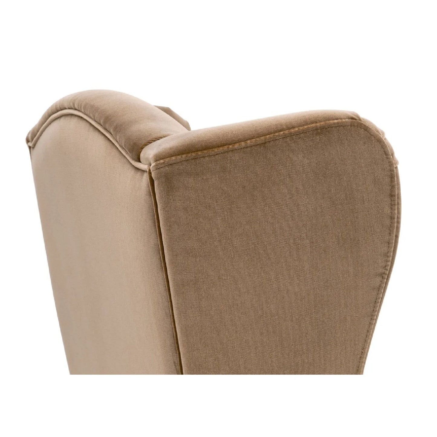 Luxury Brown Velvet High Back Accent Chair Modern Italian Style for Villa