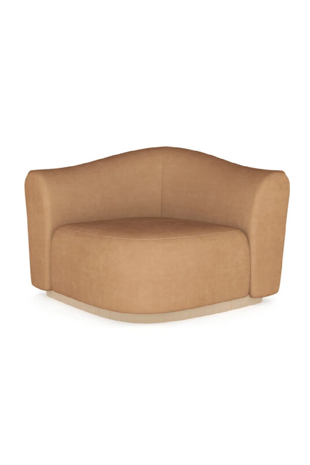 Luxury Brown Velvet Wedge Sofa Modern Italian Style for Villa