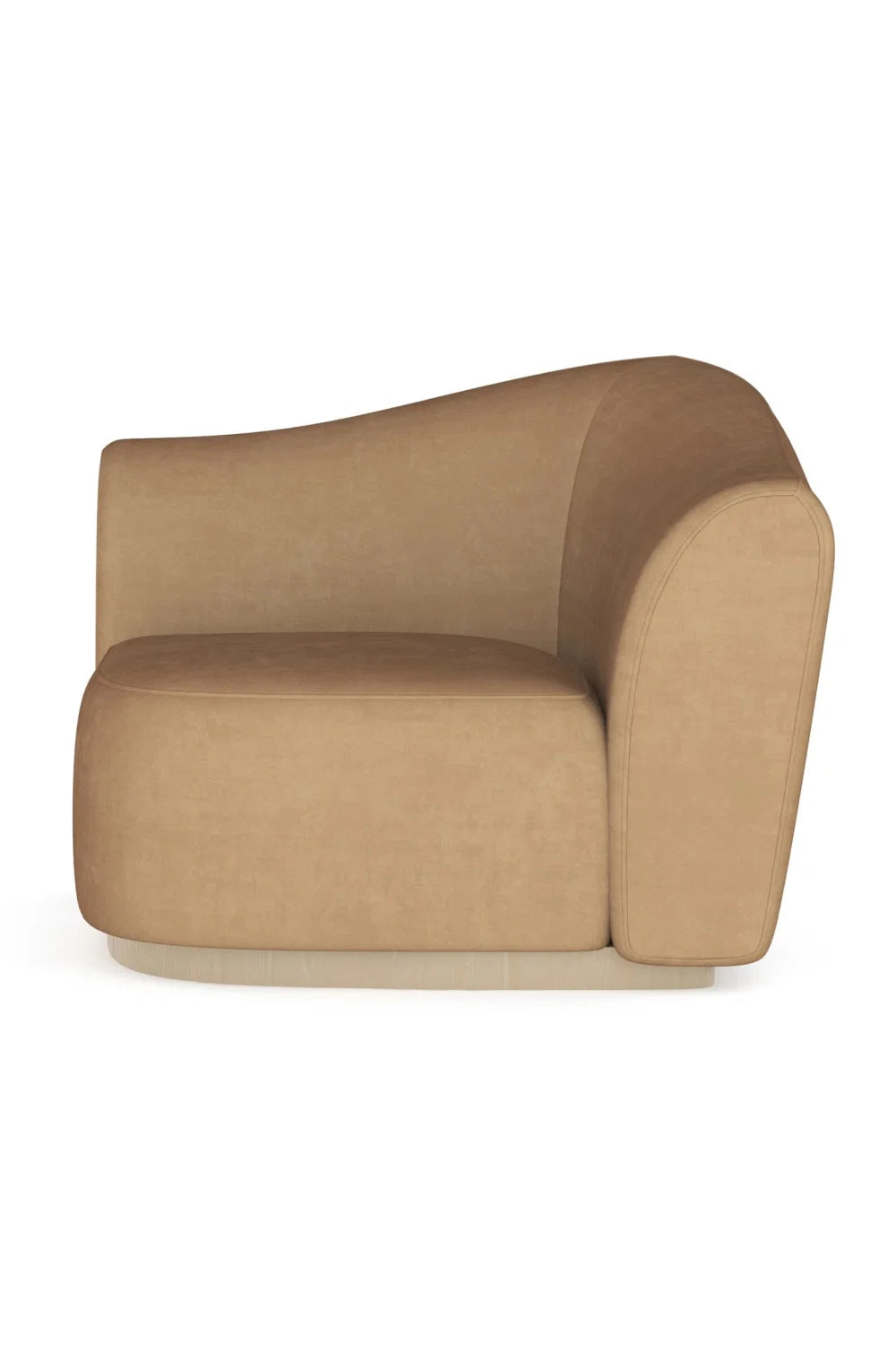Luxury Brown Velvet Wedge Sofa Modern Italian Style for Villa