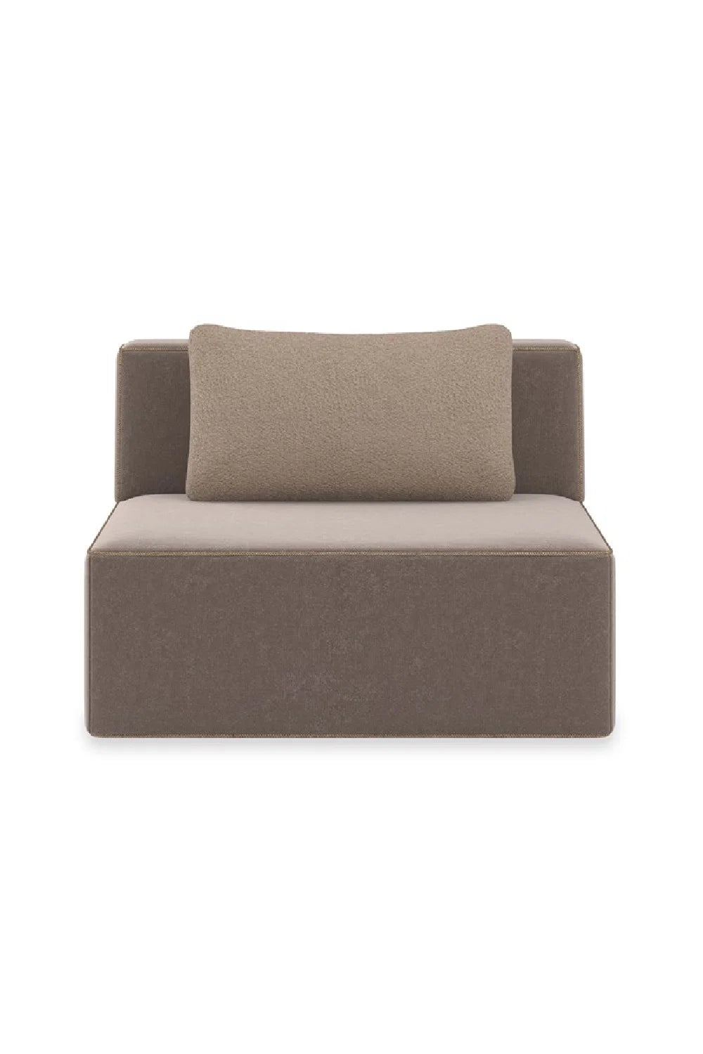 Luxury Brown Welted Sectional Sofa Modern Italian Style for Villa