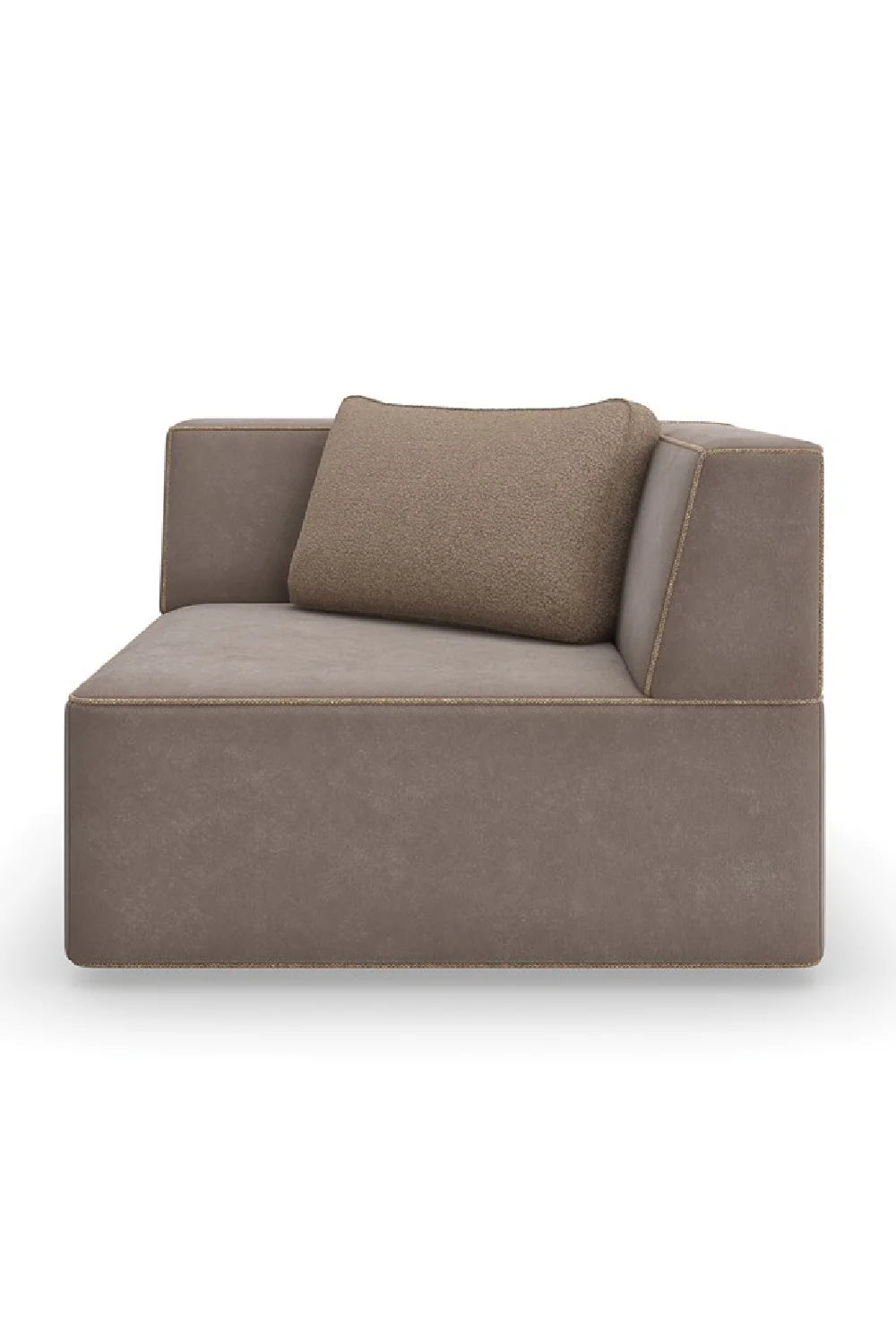 Luxury Brown Welted Sectional Sofa Modern Italian Style for Villa