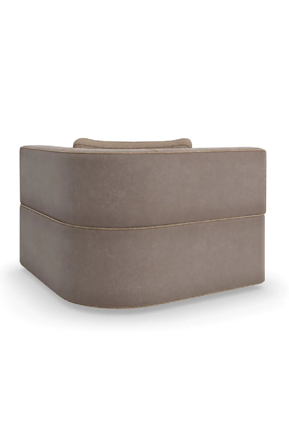 Luxury Brown Welted Sectional Sofa Modern Italian Style for Villa