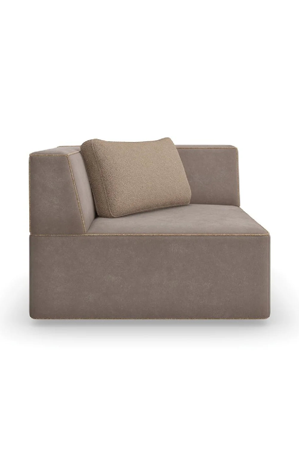 Luxury Brown Welted Sectional Sofa Modern Italian Style for Villa