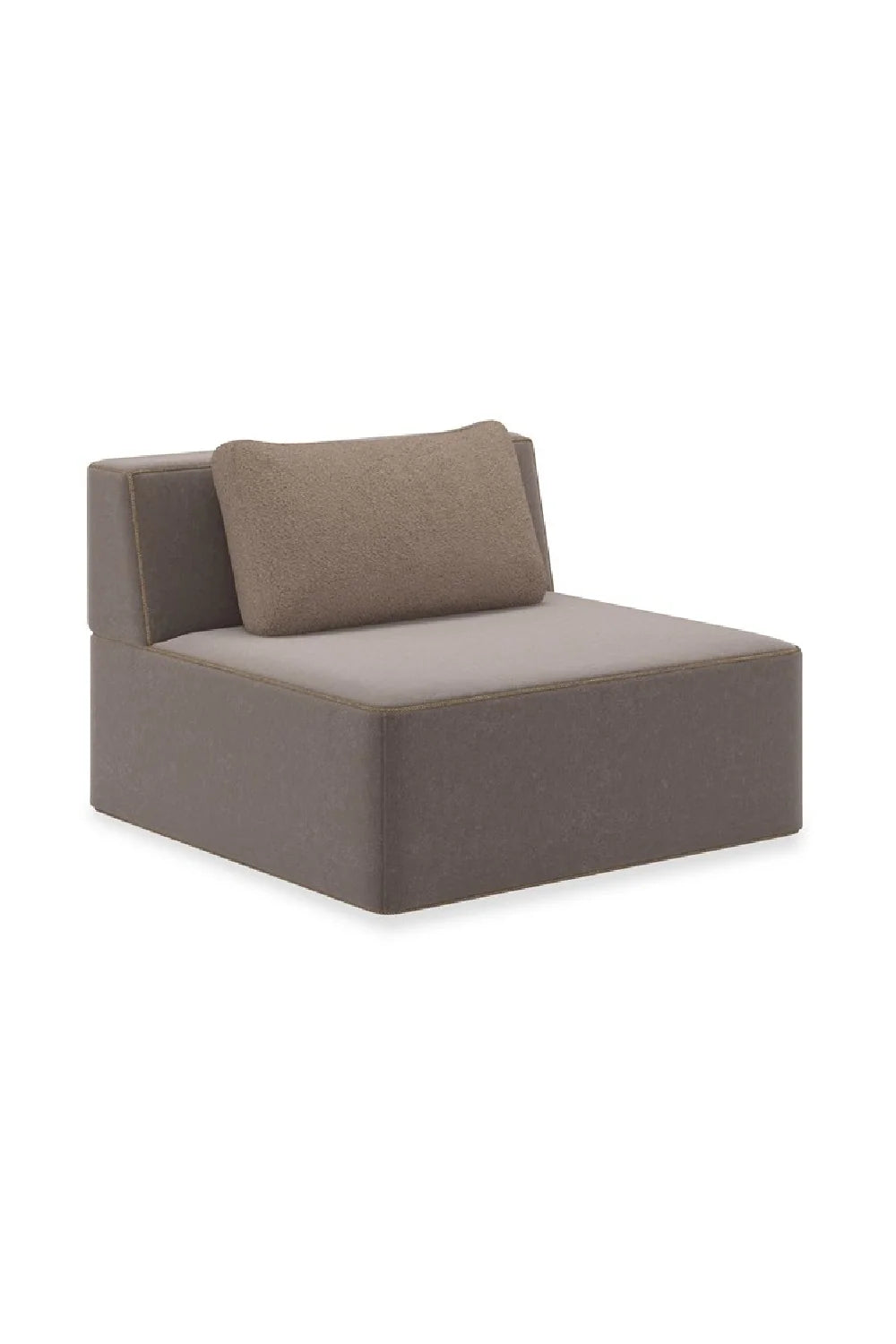 Luxury Brown Welted Sectional Sofa Modern Italian Style for Villa