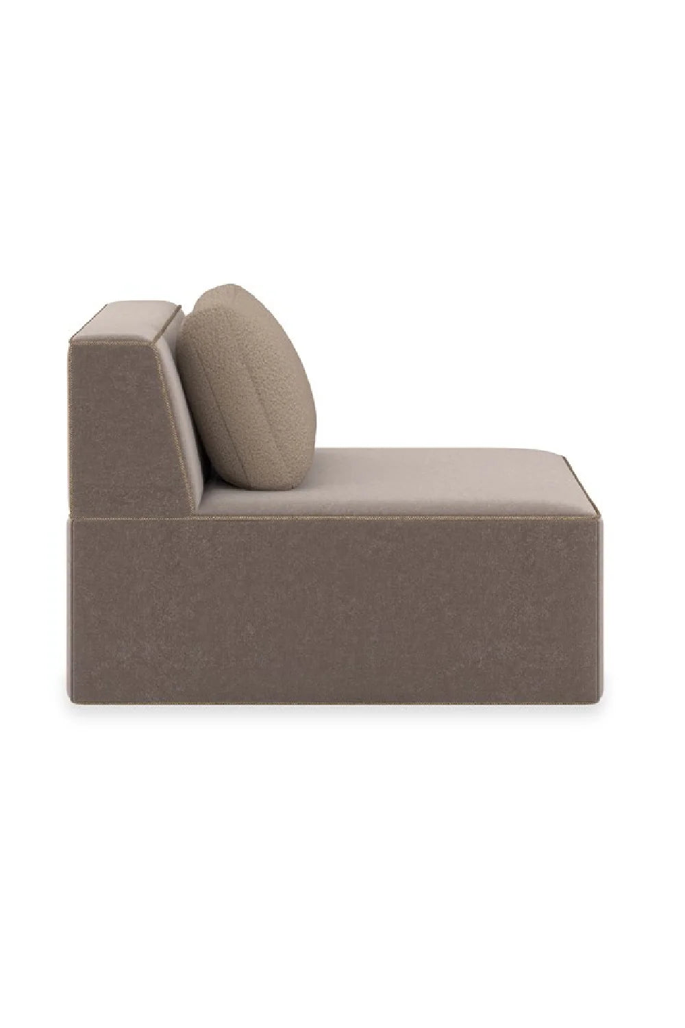 Luxury Brown Welted Sectional Sofa Modern Italian Style for Villa