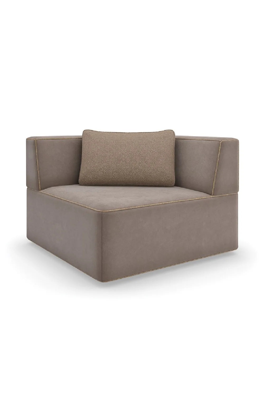 Luxury Brown Welted Sectional Sofa Modern Italian Style for Villa