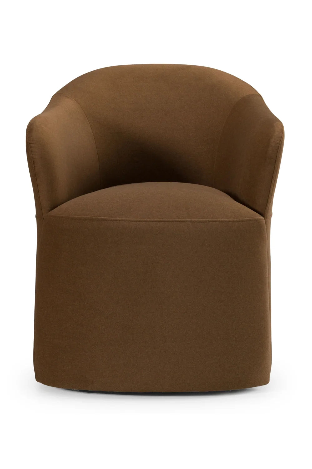 Luxury Brown Wheeled Modern Dining Armchair European Style for Villa